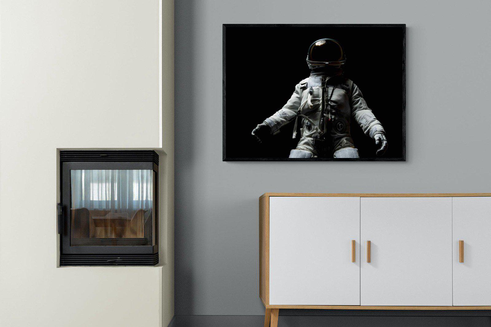Space Walk-Wall_Art-100 x 75cm-Mounted Canvas-Black-Pixalot