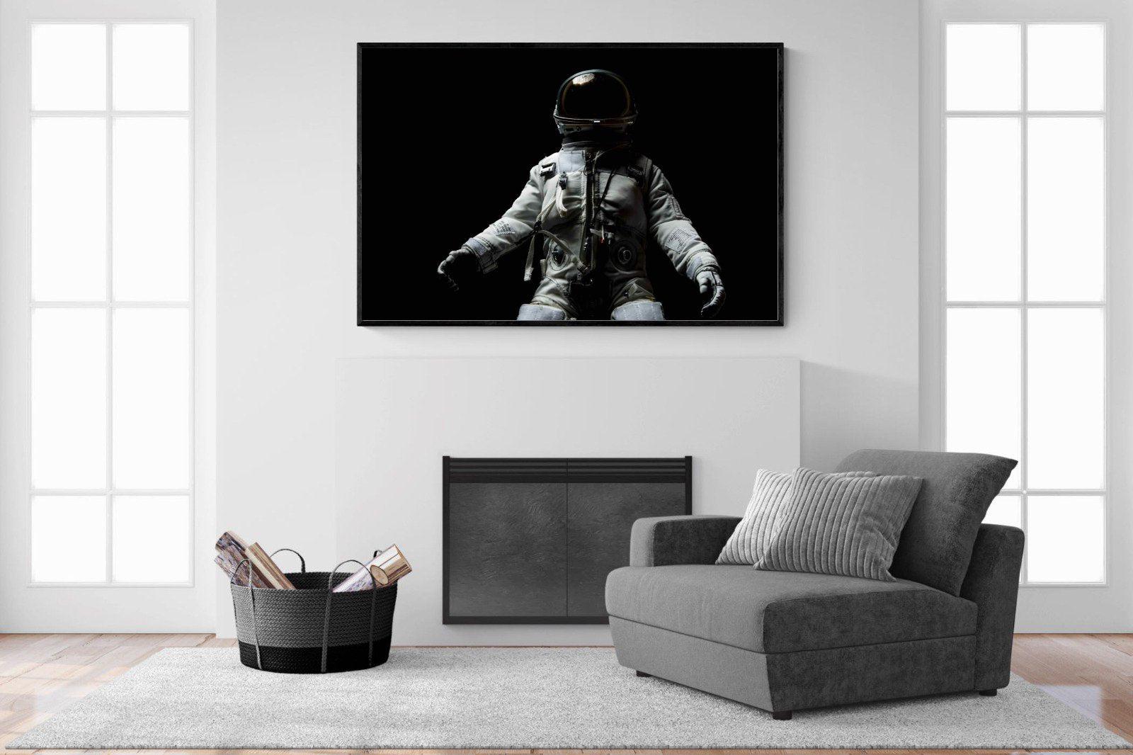 Space Walk-Wall_Art-150 x 100cm-Mounted Canvas-Black-Pixalot