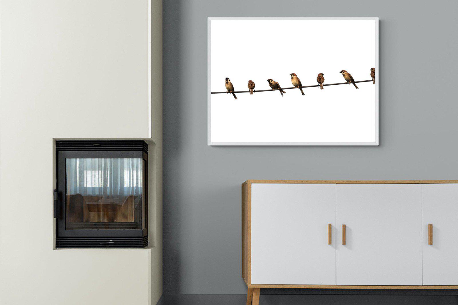 Sparrows-Wall_Art-100 x 75cm-Mounted Canvas-White-Pixalot