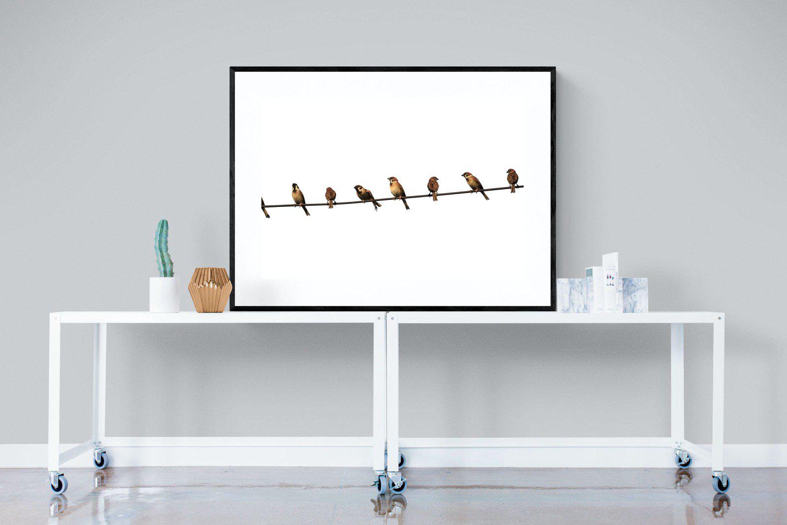 Sparrows-Wall_Art-120 x 90cm-Framed Print-Black-Pixalot