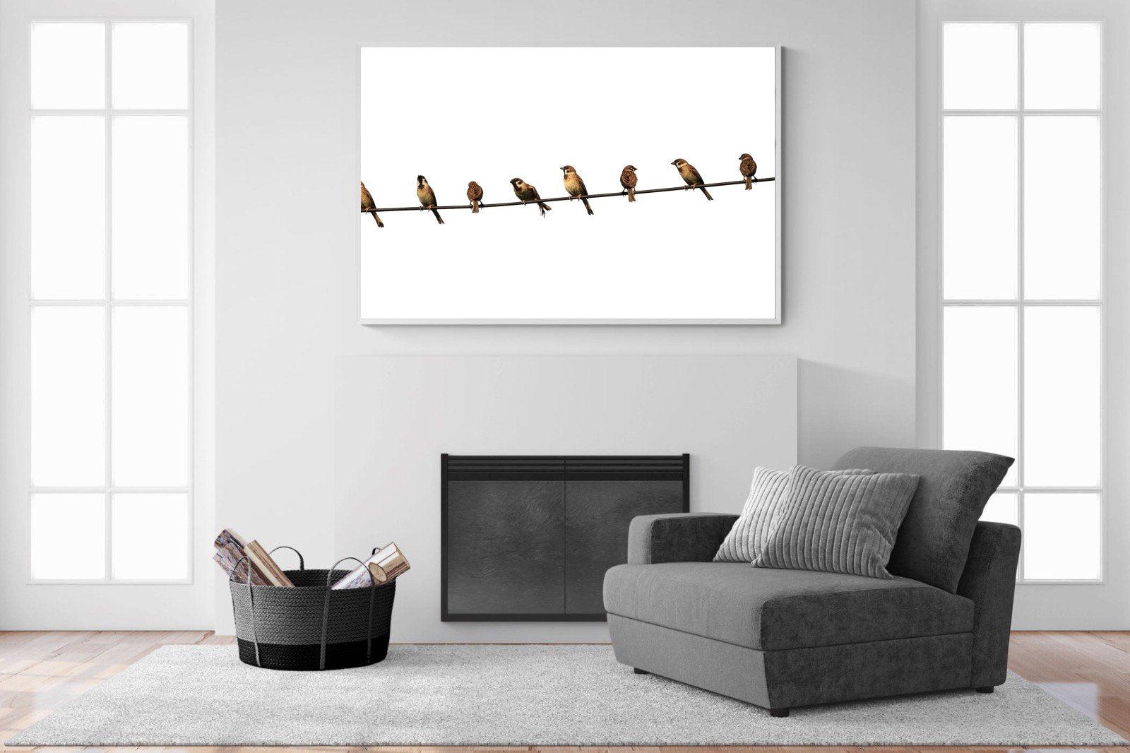 Sparrows-Wall_Art-150 x 100cm-Mounted Canvas-White-Pixalot