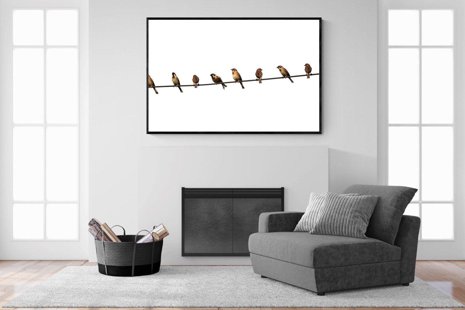 Sparrows-Wall_Art-150 x 100cm-Mounted Canvas-Black-Pixalot