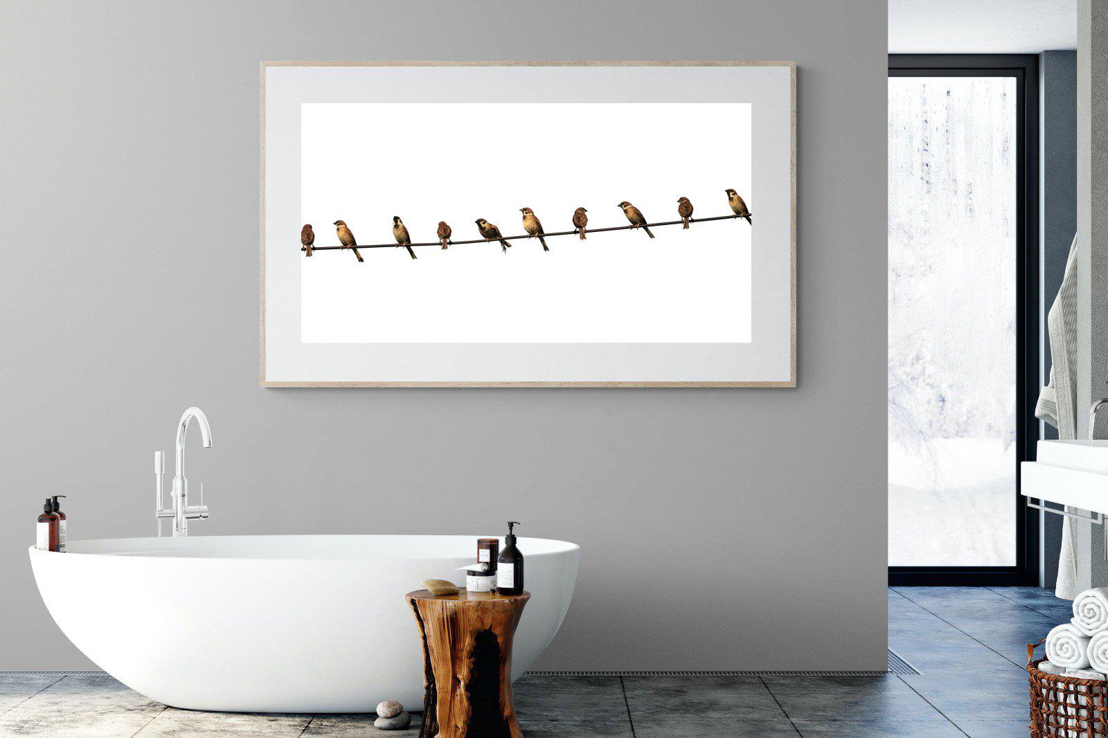 Sparrows-Wall_Art-180 x 110cm-Framed Print-Wood-Pixalot