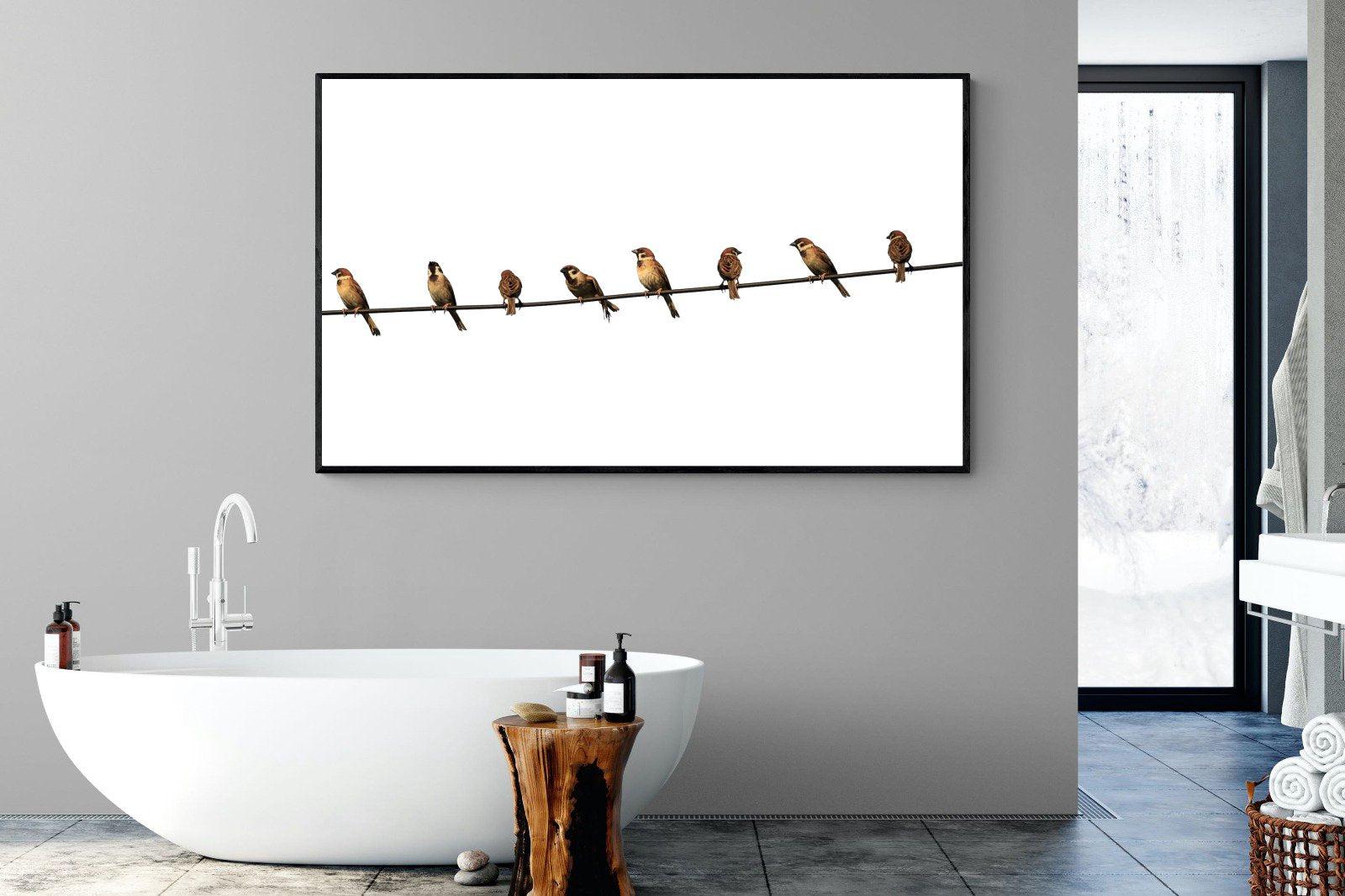 Sparrows-Wall_Art-180 x 110cm-Mounted Canvas-Black-Pixalot