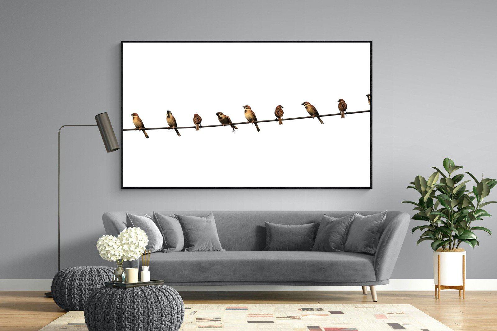 Sparrows-Wall_Art-220 x 130cm-Mounted Canvas-Black-Pixalot