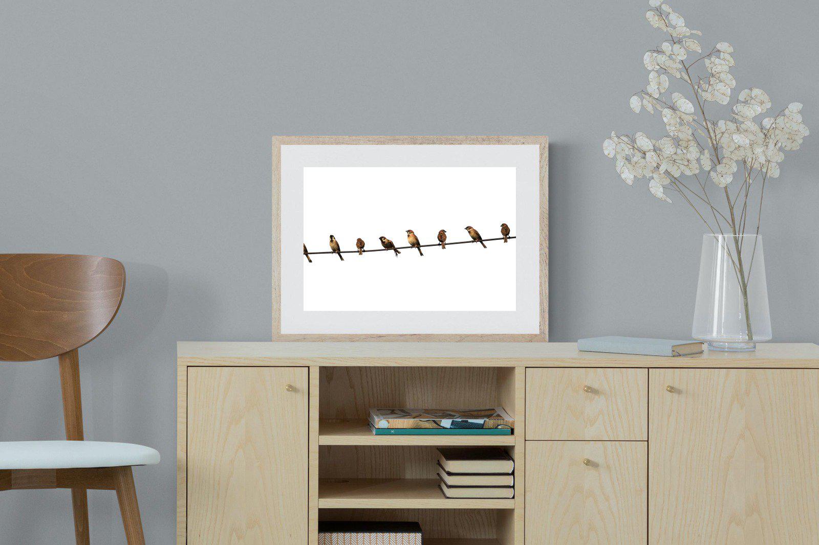 Sparrows-Wall_Art-60 x 45cm-Framed Print-Wood-Pixalot