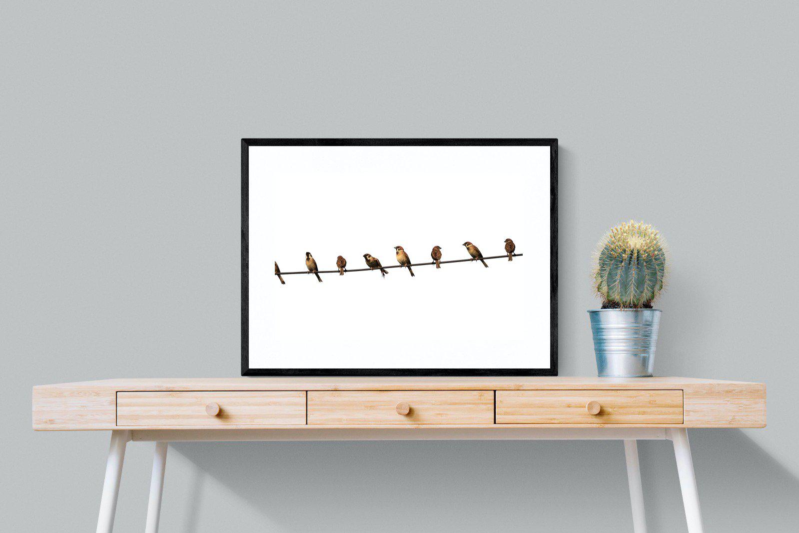 Sparrows-Wall_Art-80 x 60cm-Framed Print-Black-Pixalot