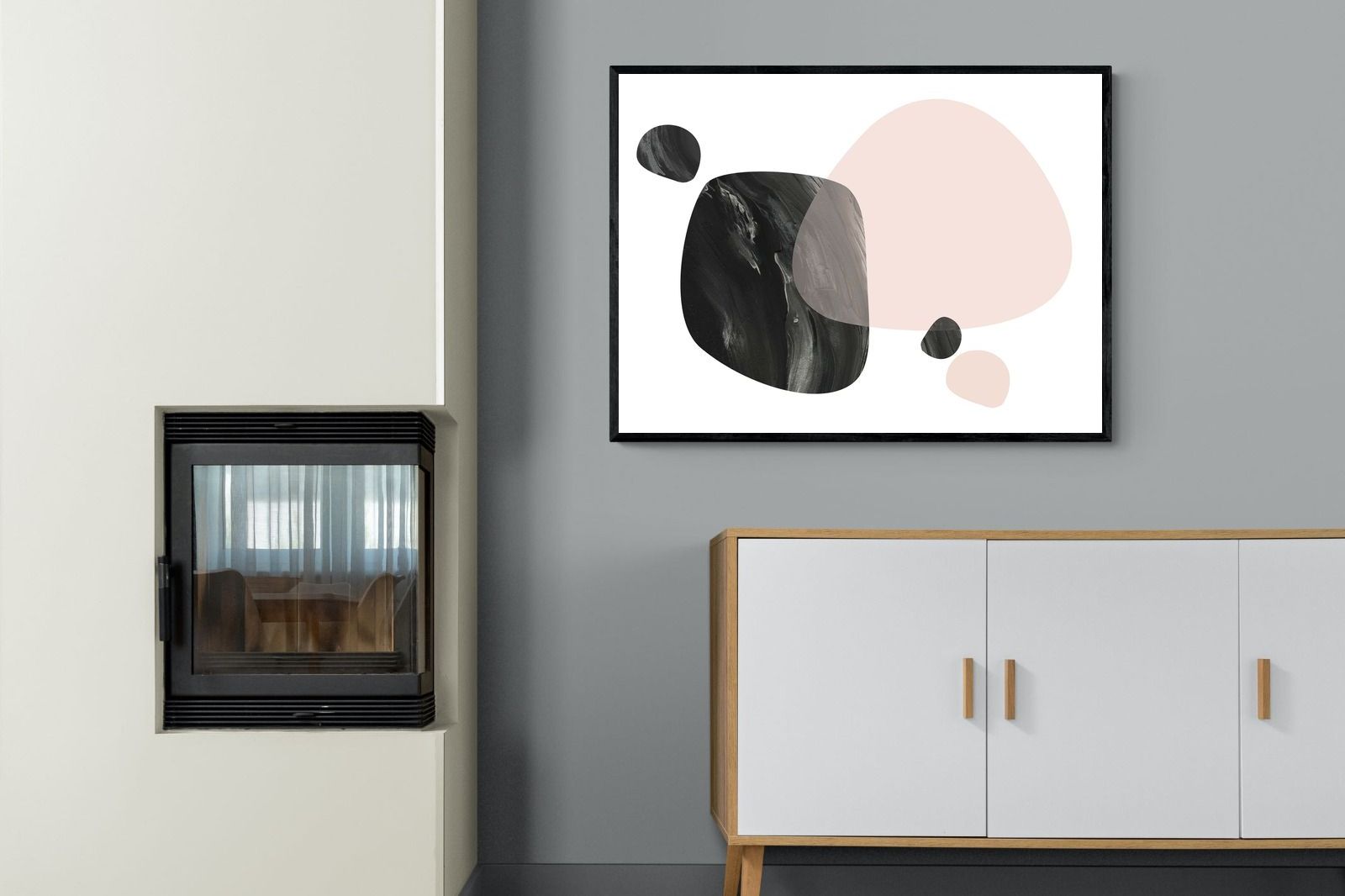 Spitz-Wall_Art-100 x 75cm-Mounted Canvas-Black-Pixalot