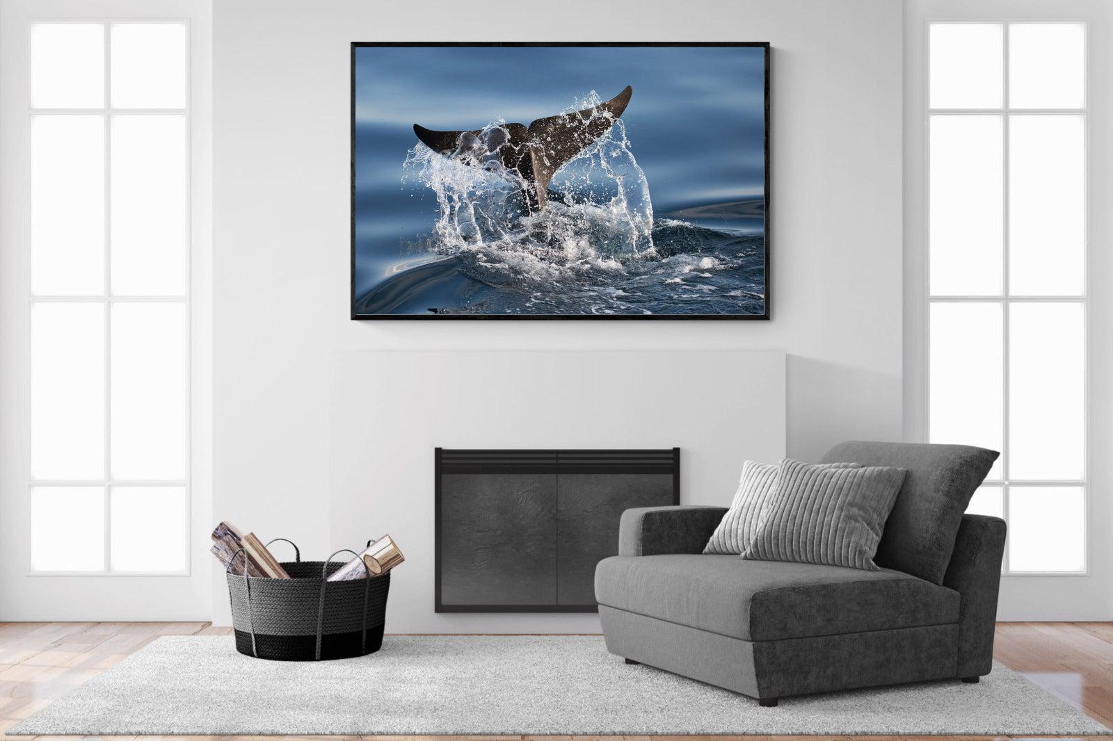 Splash-Wall_Art-150 x 100cm-Mounted Canvas-Black-Pixalot
