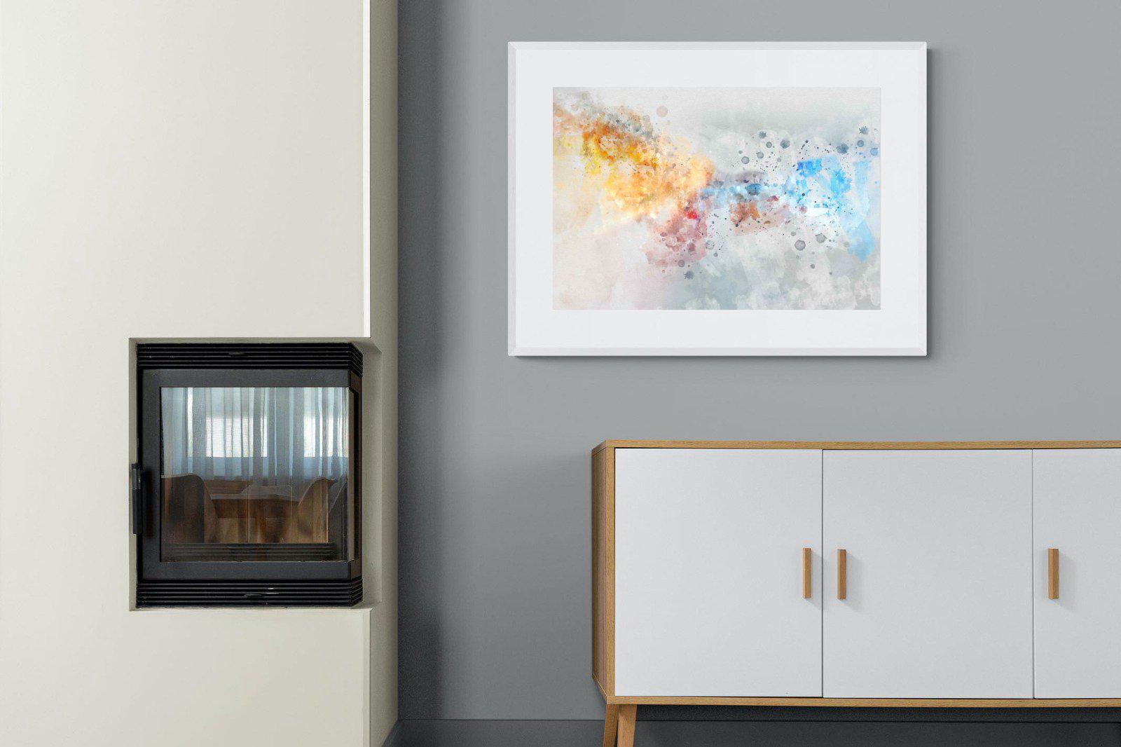 Splatter-Wall_Art-100 x 75cm-Framed Print-White-Pixalot