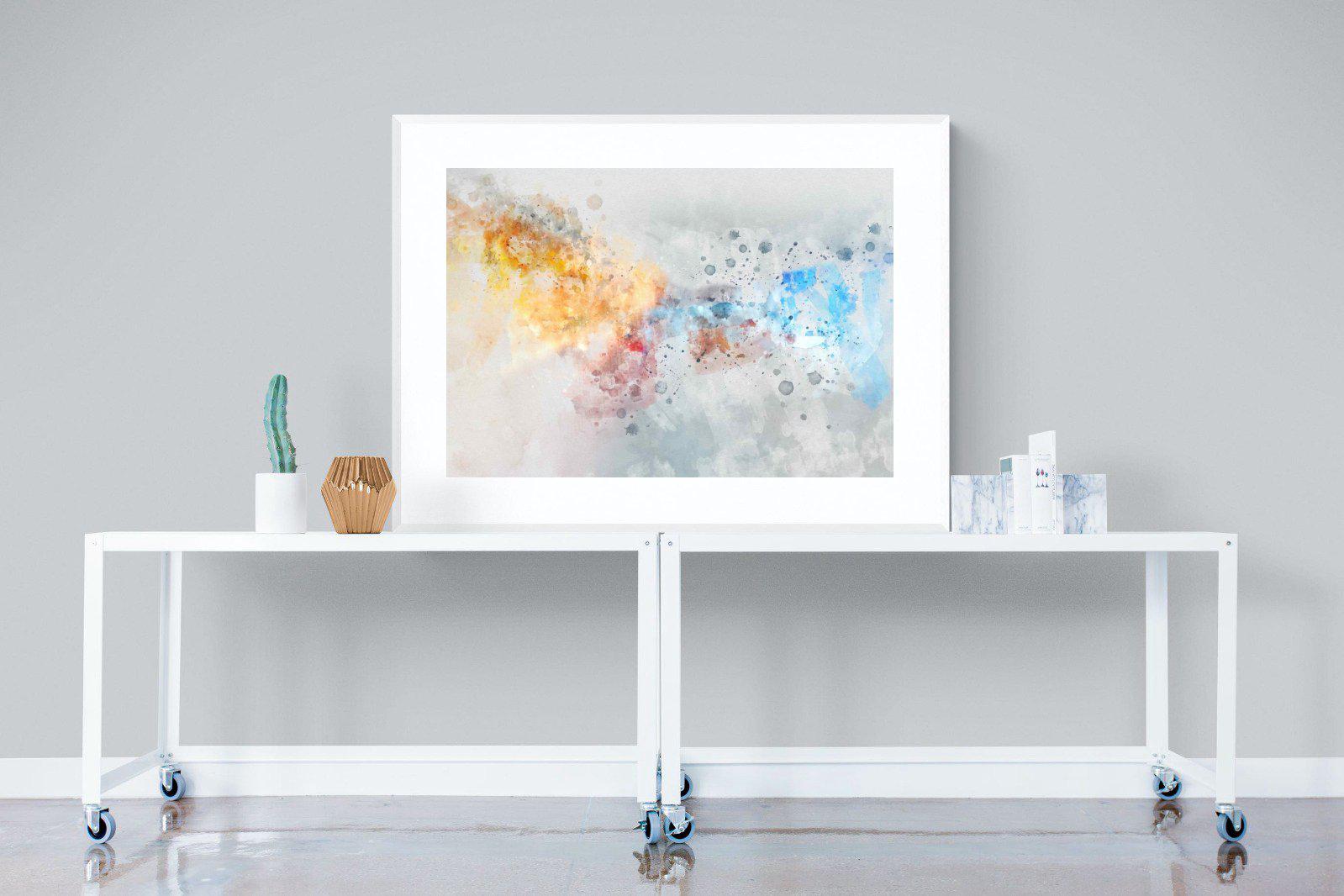 Splatter-Wall_Art-120 x 90cm-Framed Print-White-Pixalot