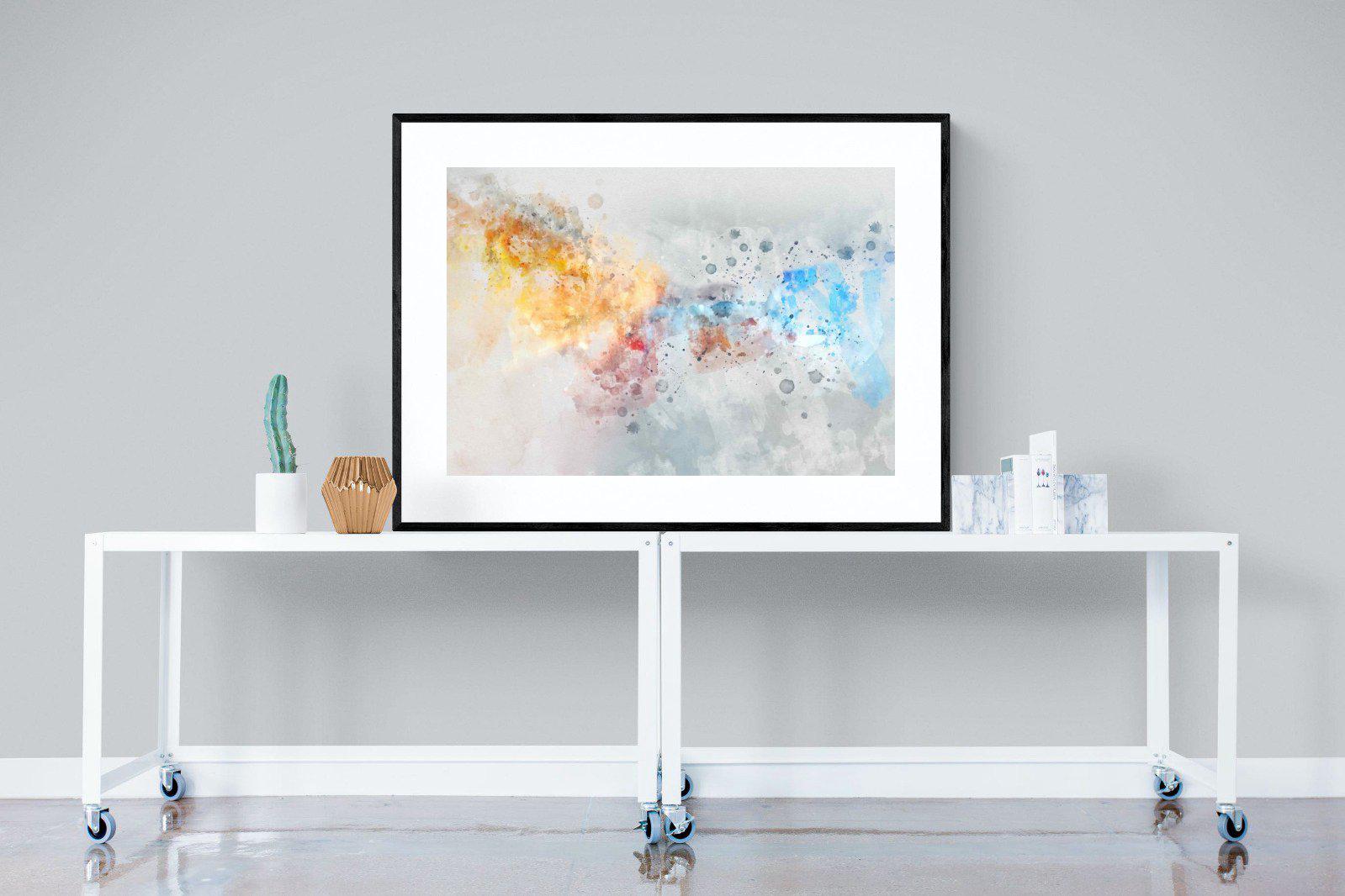 Splatter-Wall_Art-120 x 90cm-Framed Print-Black-Pixalot