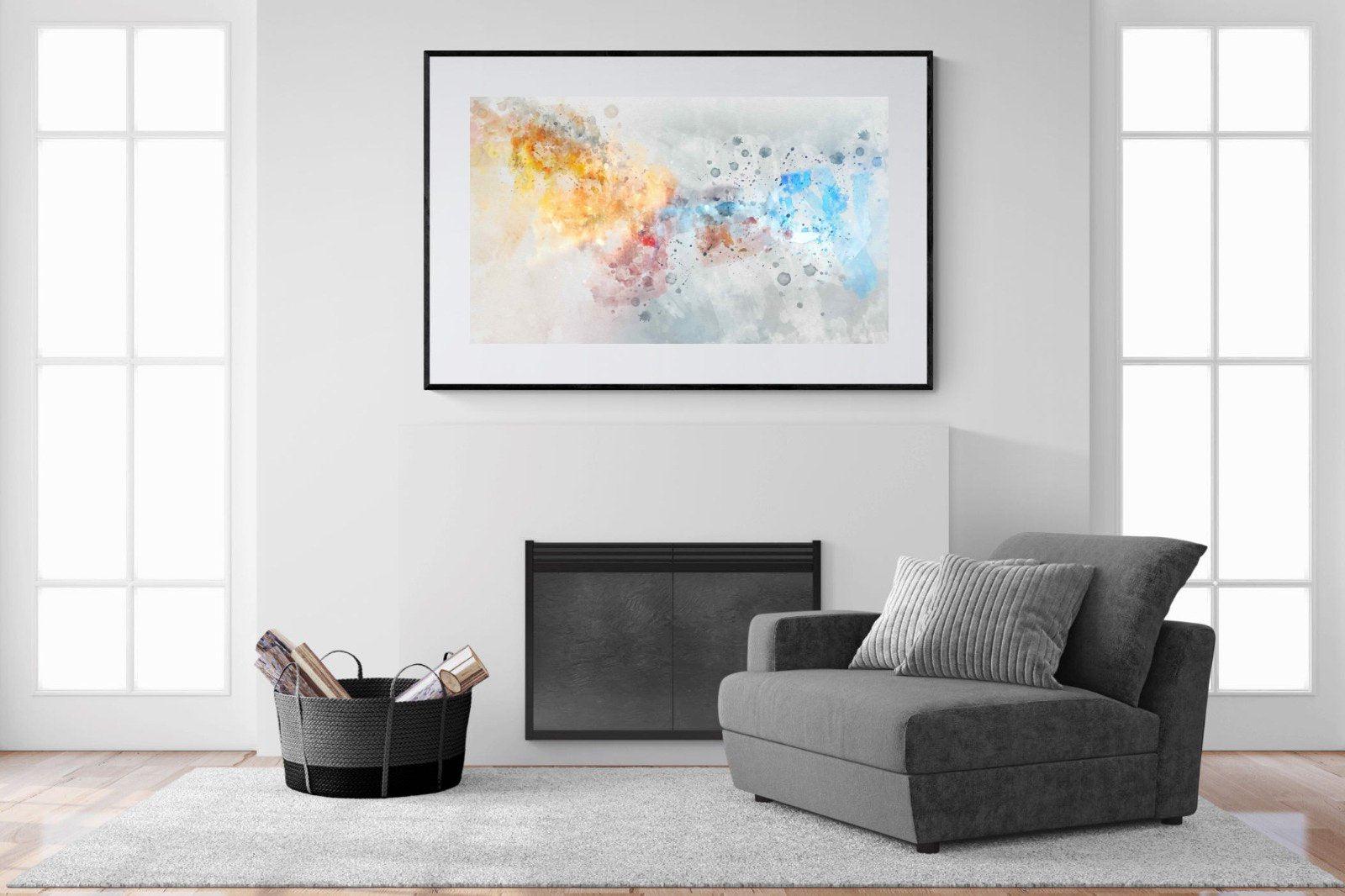 Splatter-Wall_Art-150 x 100cm-Framed Print-Black-Pixalot