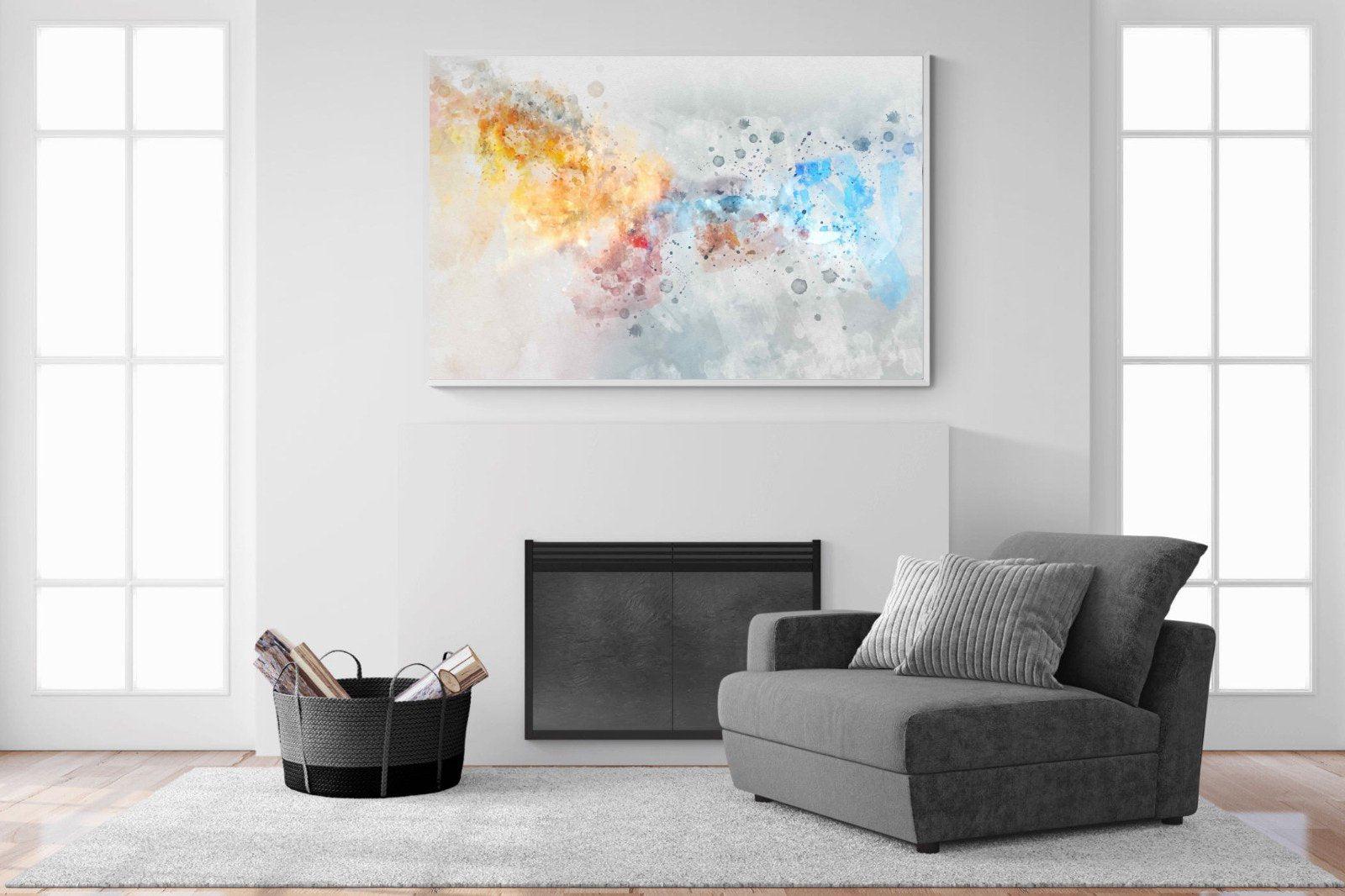 Splatter-Wall_Art-150 x 100cm-Mounted Canvas-White-Pixalot