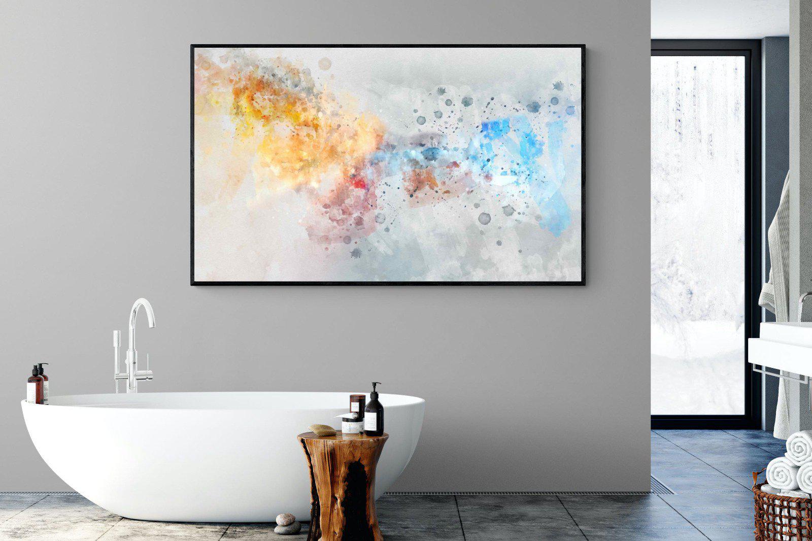Splatter-Wall_Art-180 x 110cm-Mounted Canvas-Black-Pixalot