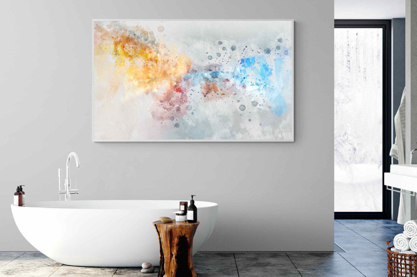 Splatter-Wall_Art-180 x 110cm-Mounted Canvas-White-Pixalot