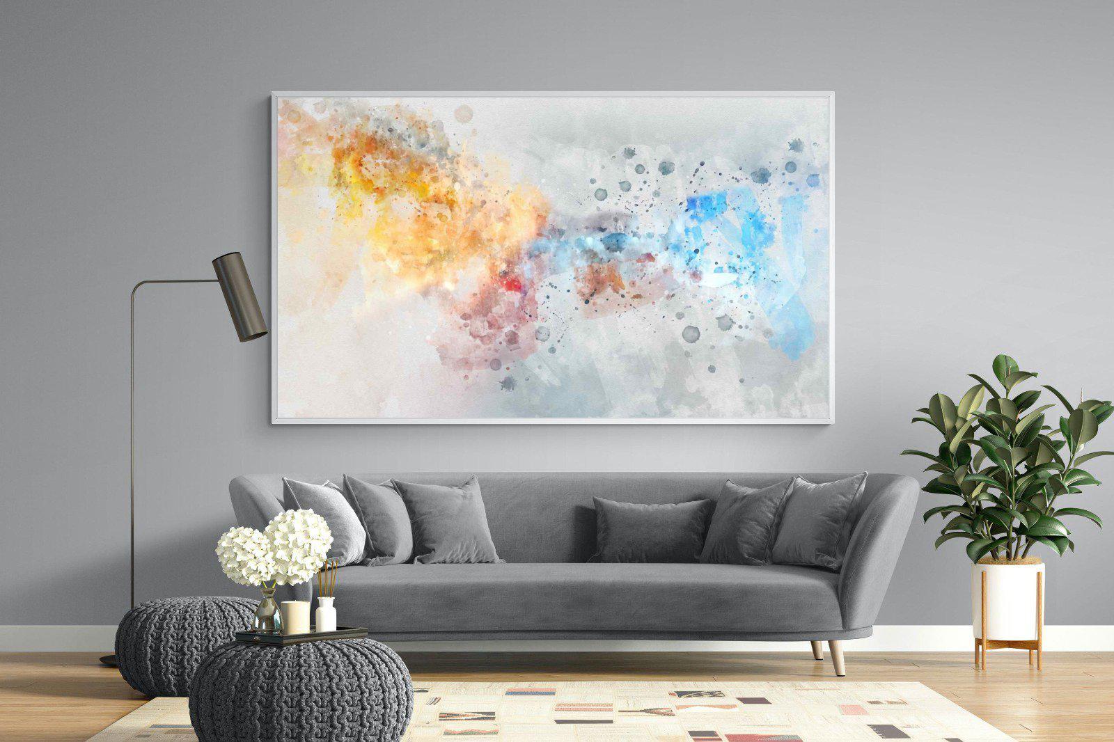 Splatter-Wall_Art-220 x 130cm-Mounted Canvas-White-Pixalot