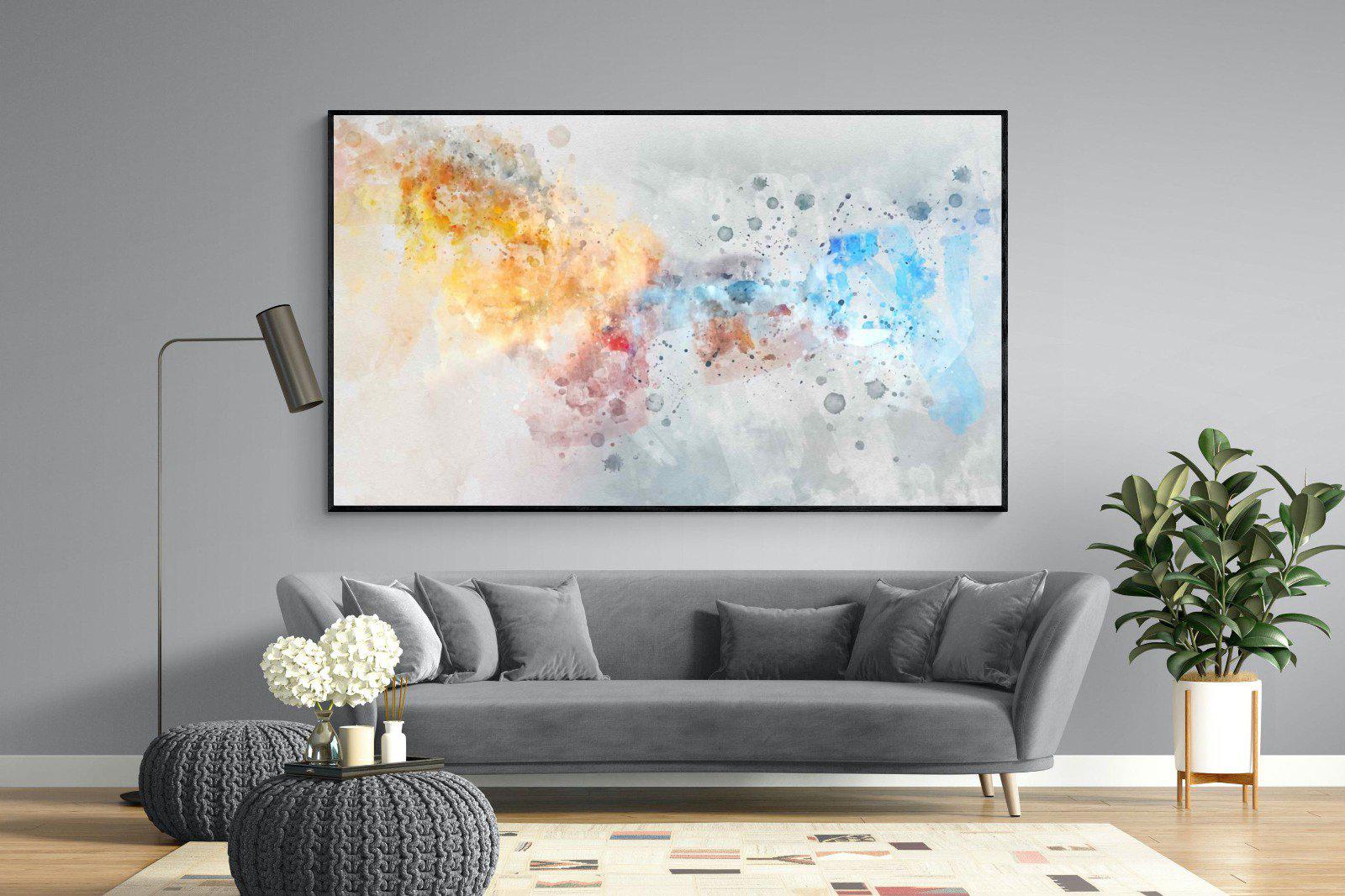 Splatter-Wall_Art-220 x 130cm-Mounted Canvas-Black-Pixalot