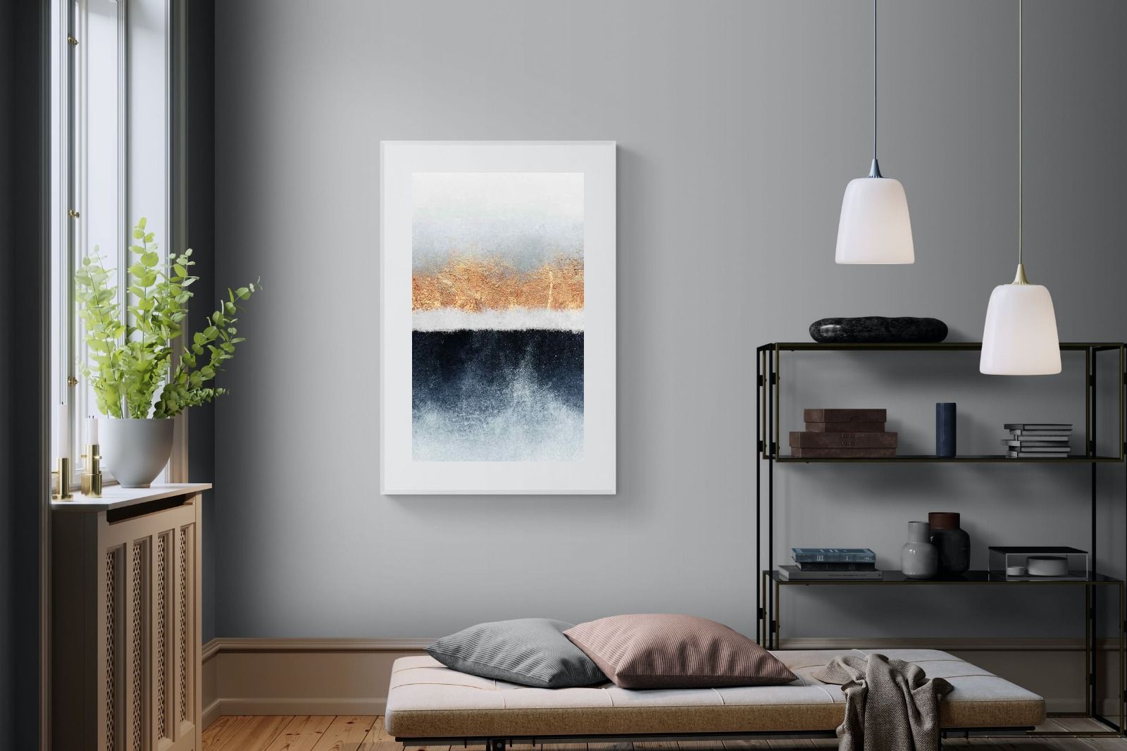 Split Horizon-Wall_Art-100 x 150cm-Framed Print-White-Pixalot
