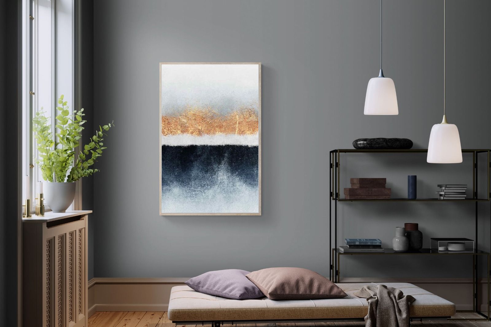 Split Horizon-Wall_Art-100 x 150cm-Mounted Canvas-Wood-Pixalot