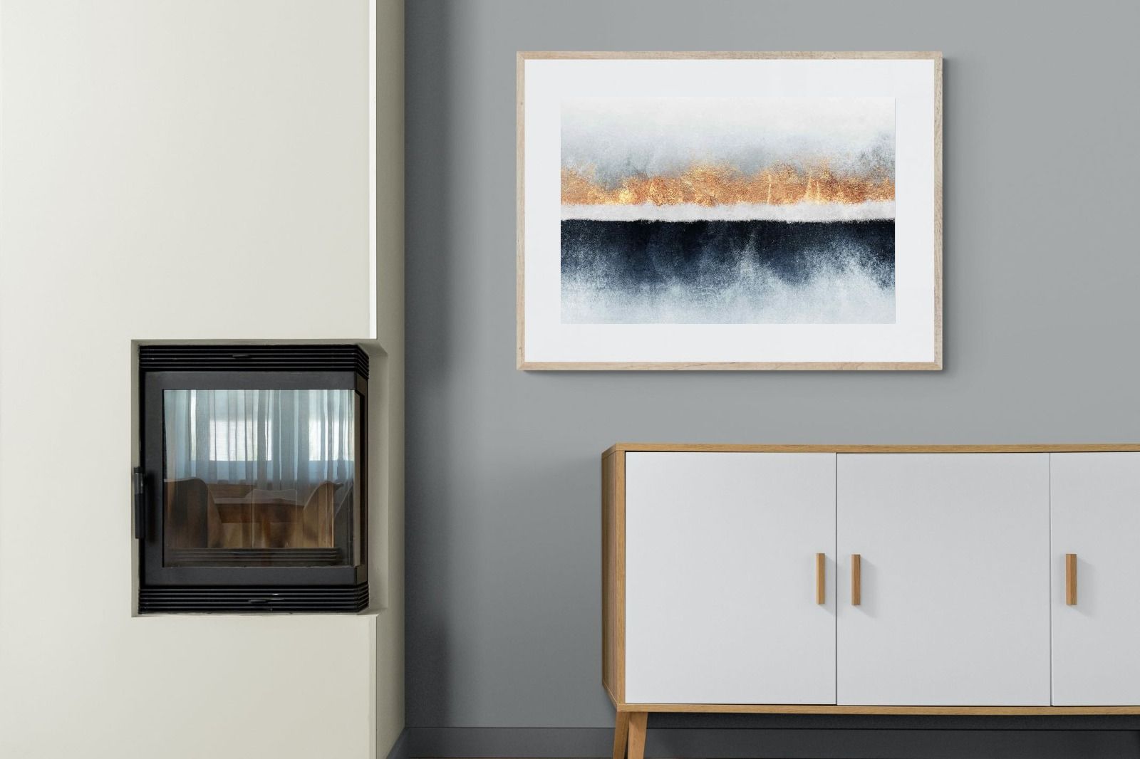 Split Horizon-Wall_Art-100 x 75cm-Framed Print-Wood-Pixalot