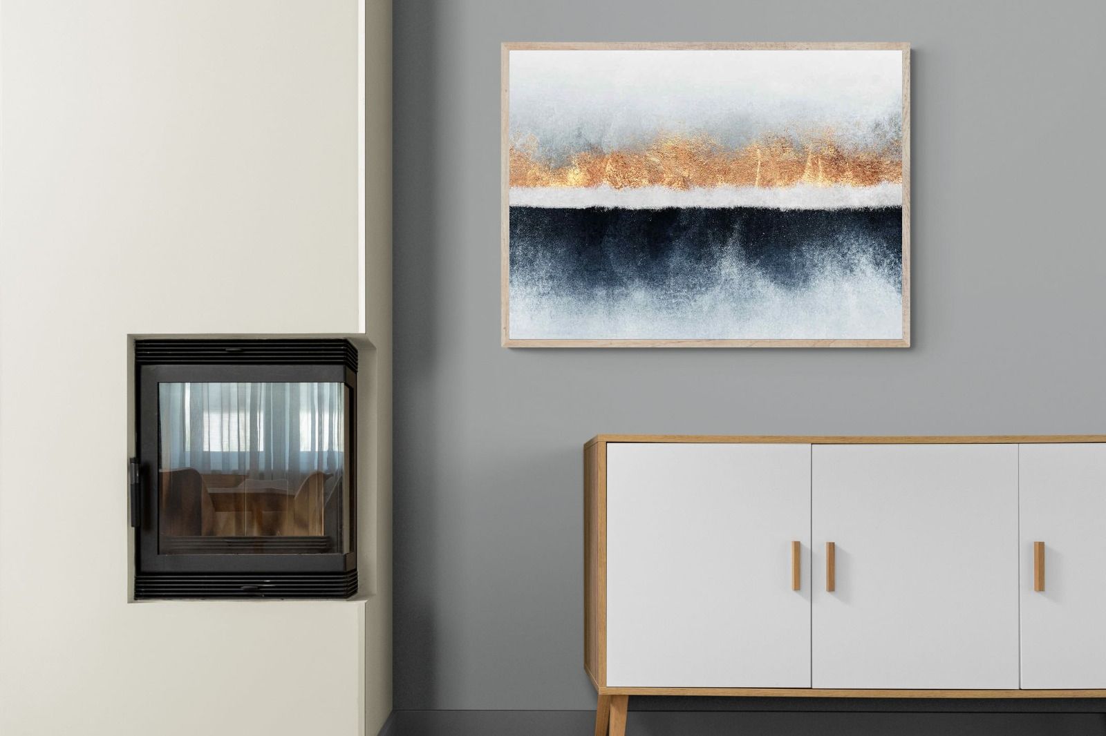 Split Horizon-Wall_Art-100 x 75cm-Mounted Canvas-Wood-Pixalot