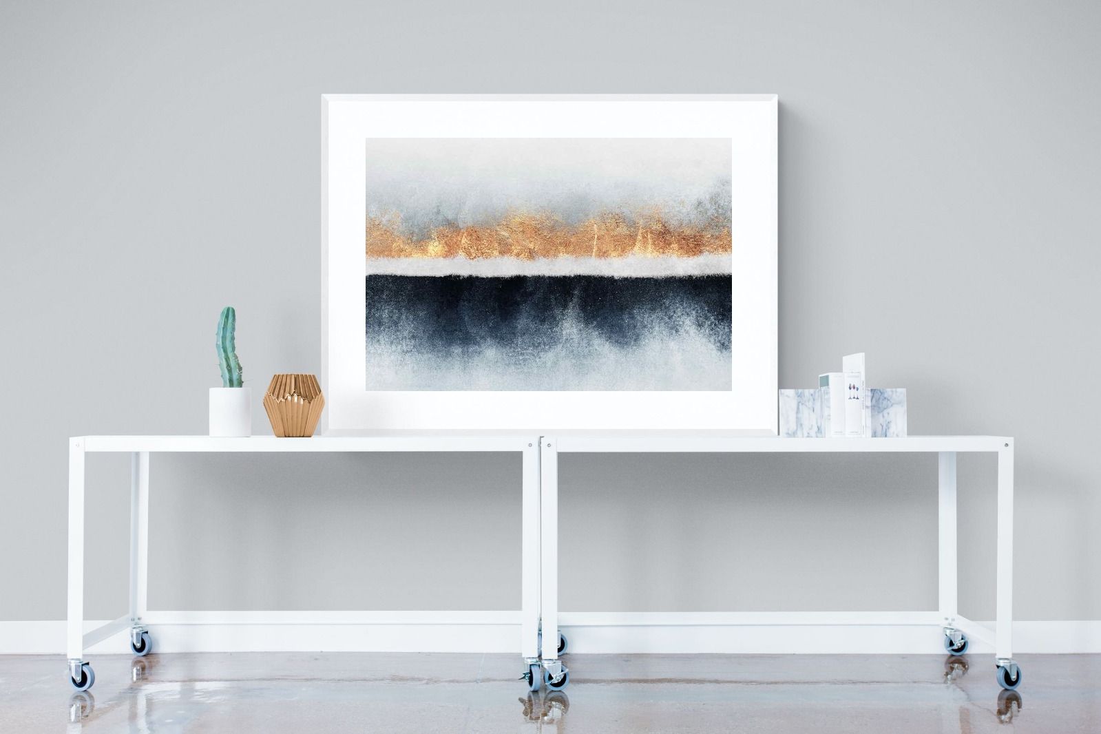 Split Horizon-Wall_Art-120 x 90cm-Framed Print-White-Pixalot