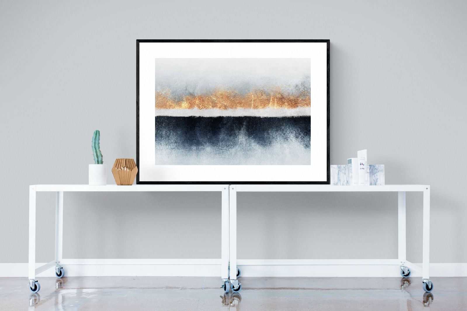 Split Horizon-Wall_Art-120 x 90cm-Framed Print-Black-Pixalot