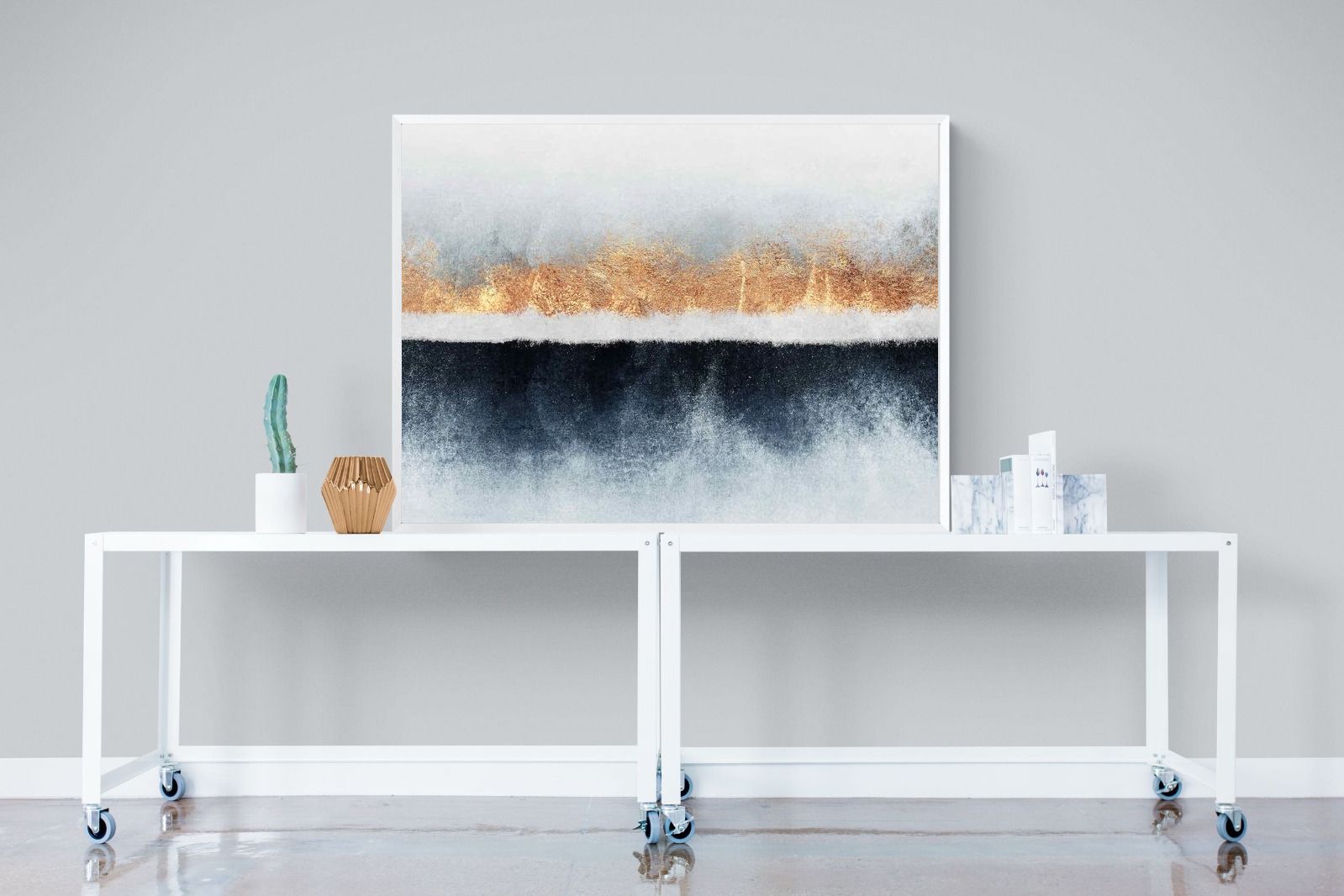Split Horizon-Wall_Art-120 x 90cm-Mounted Canvas-White-Pixalot