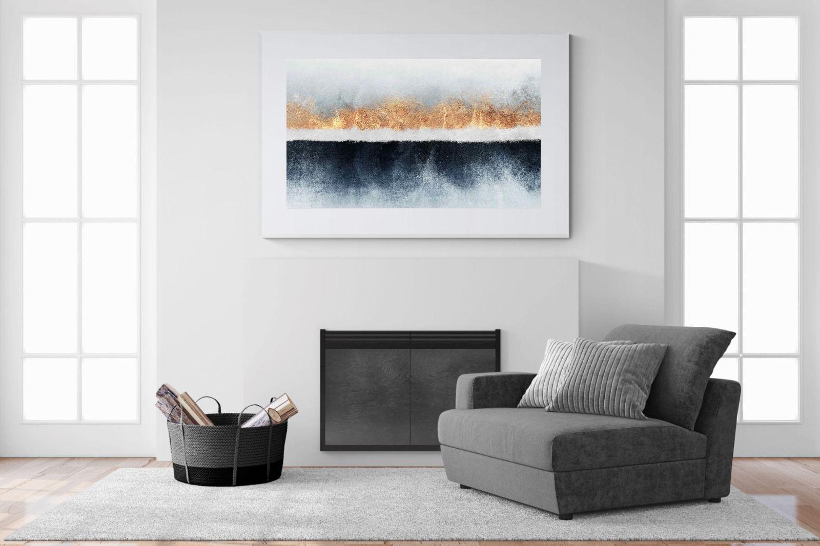 Split Horizon-Wall_Art-150 x 100cm-Framed Print-White-Pixalot