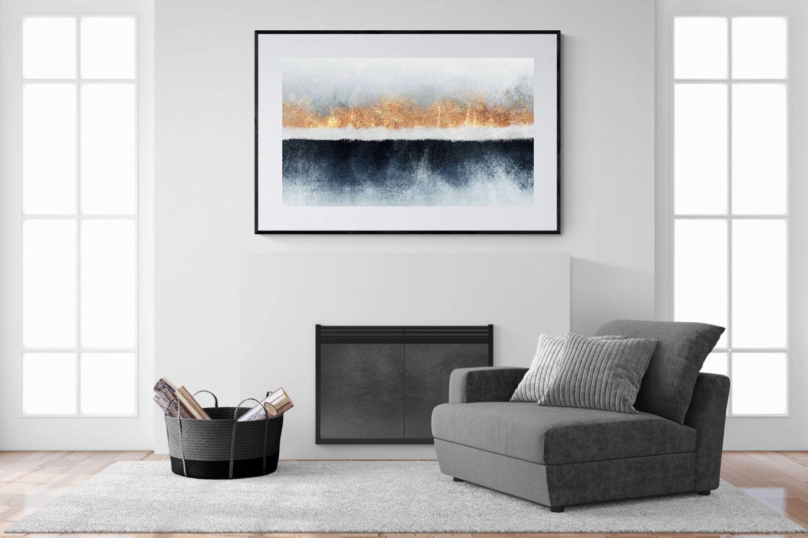 Split Horizon-Wall_Art-150 x 100cm-Framed Print-Black-Pixalot