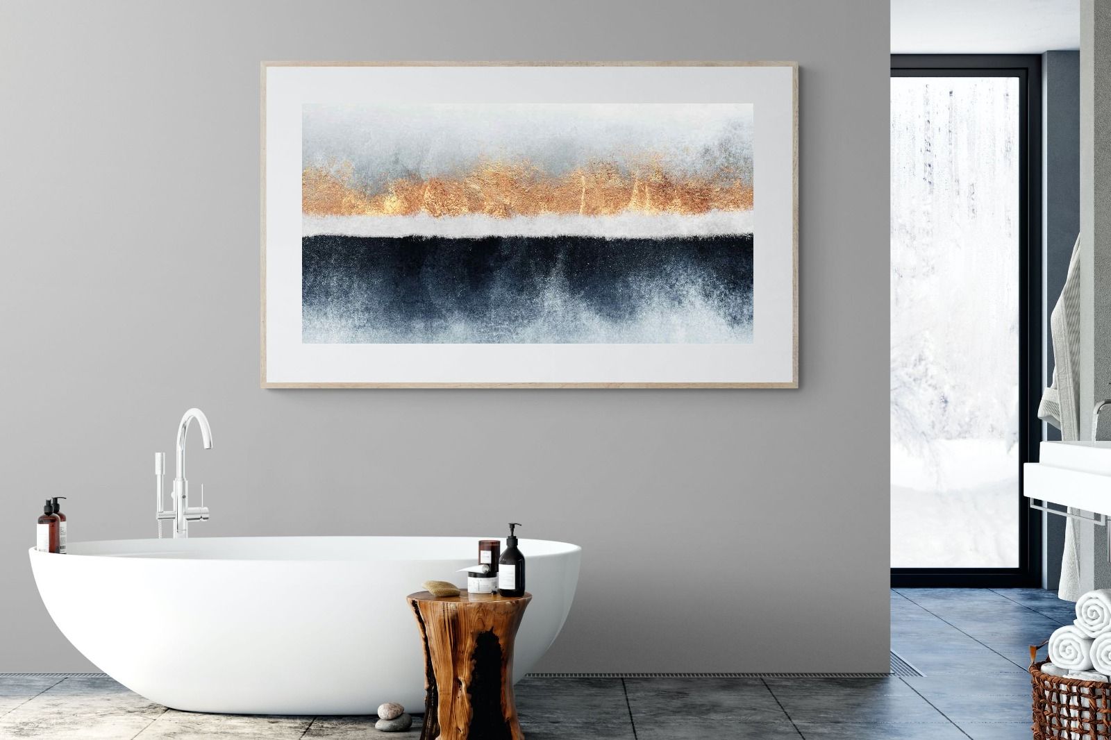 Split Horizon-Wall_Art-180 x 110cm-Framed Print-Wood-Pixalot