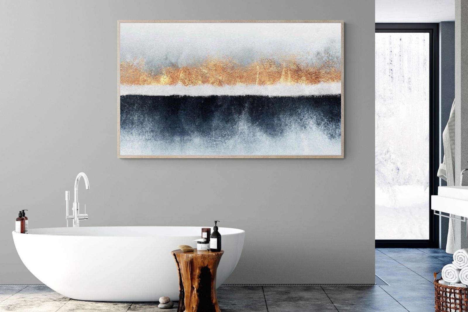 Split Horizon-Wall_Art-180 x 110cm-Mounted Canvas-Wood-Pixalot