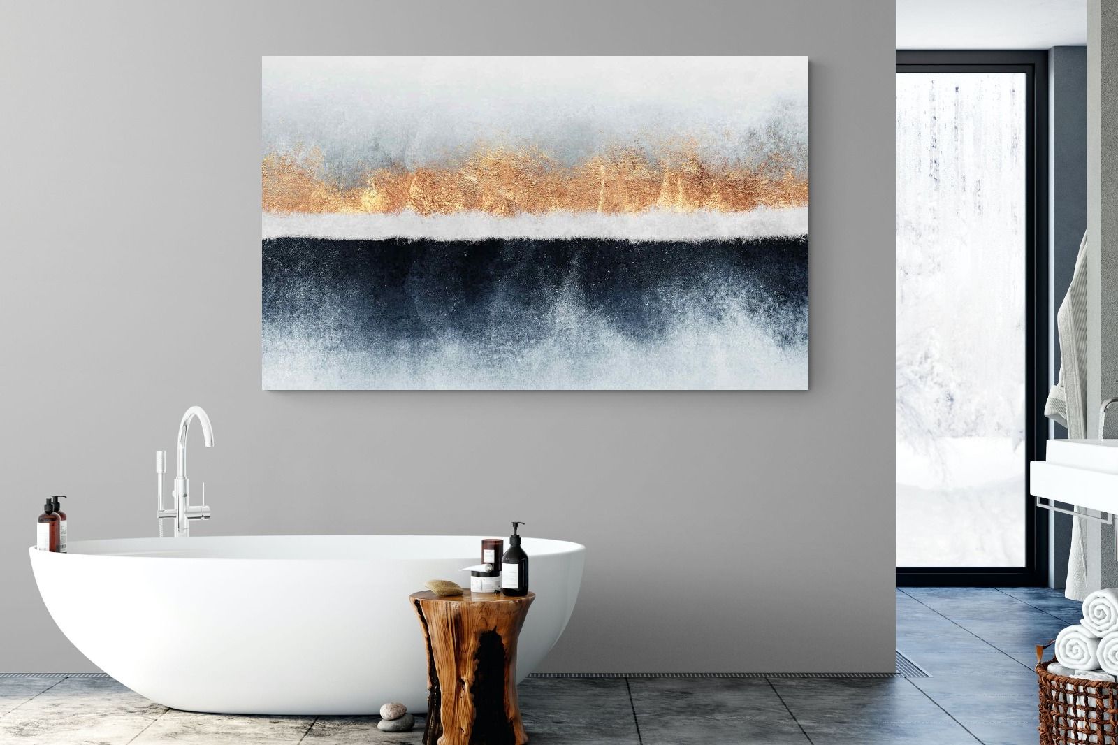 Split Horizon-Wall_Art-180 x 110cm-Mounted Canvas-No Frame-Pixalot