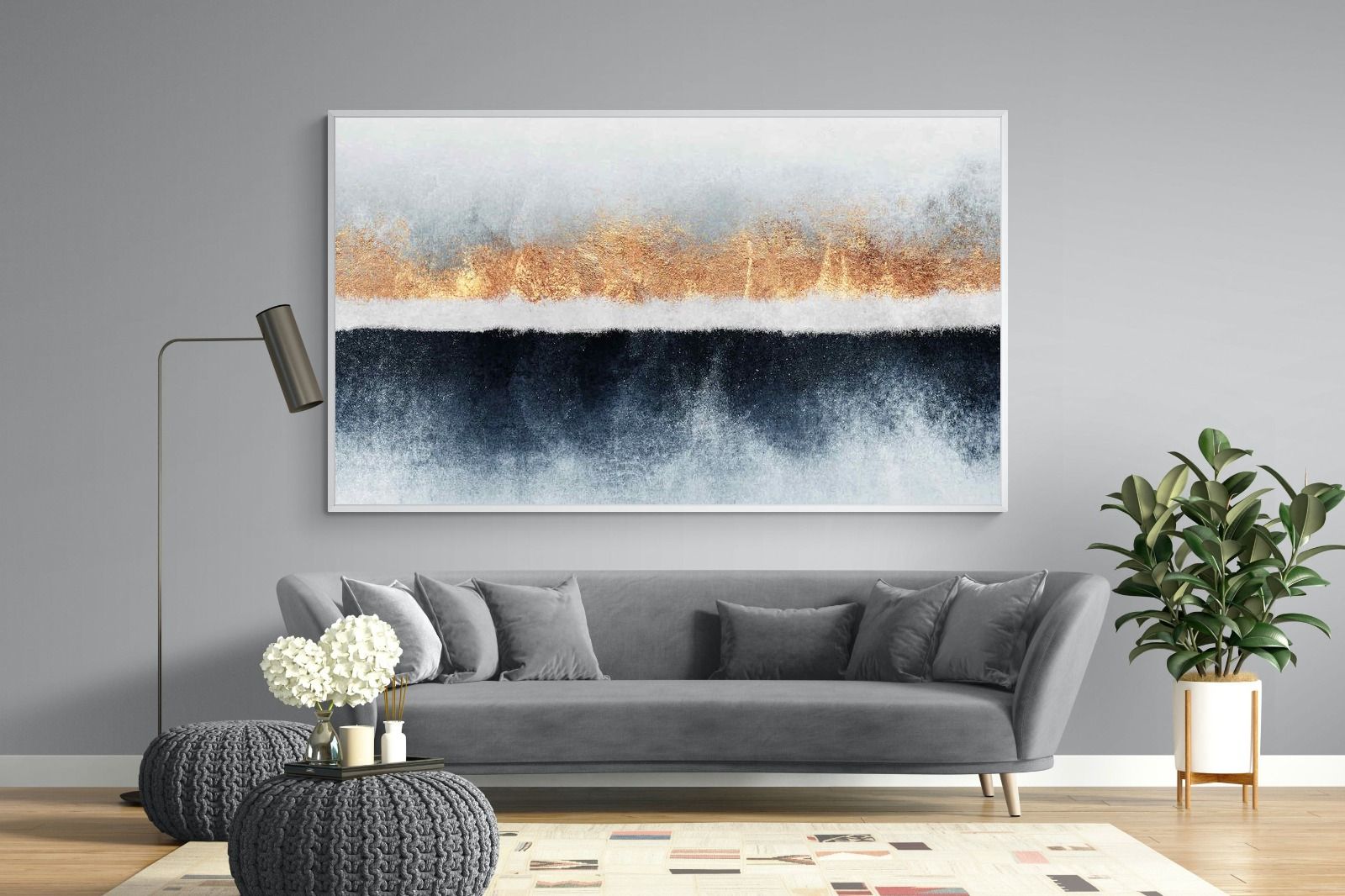 Split Horizon-Wall_Art-220 x 130cm-Mounted Canvas-White-Pixalot