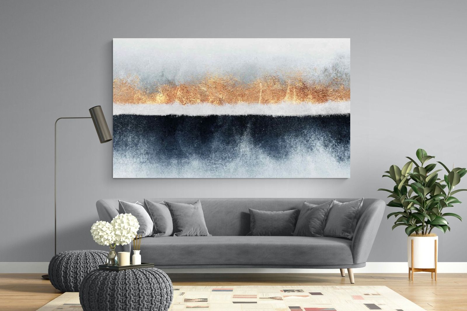 Split Horizon-Wall_Art-220 x 130cm-Mounted Canvas-No Frame-Pixalot