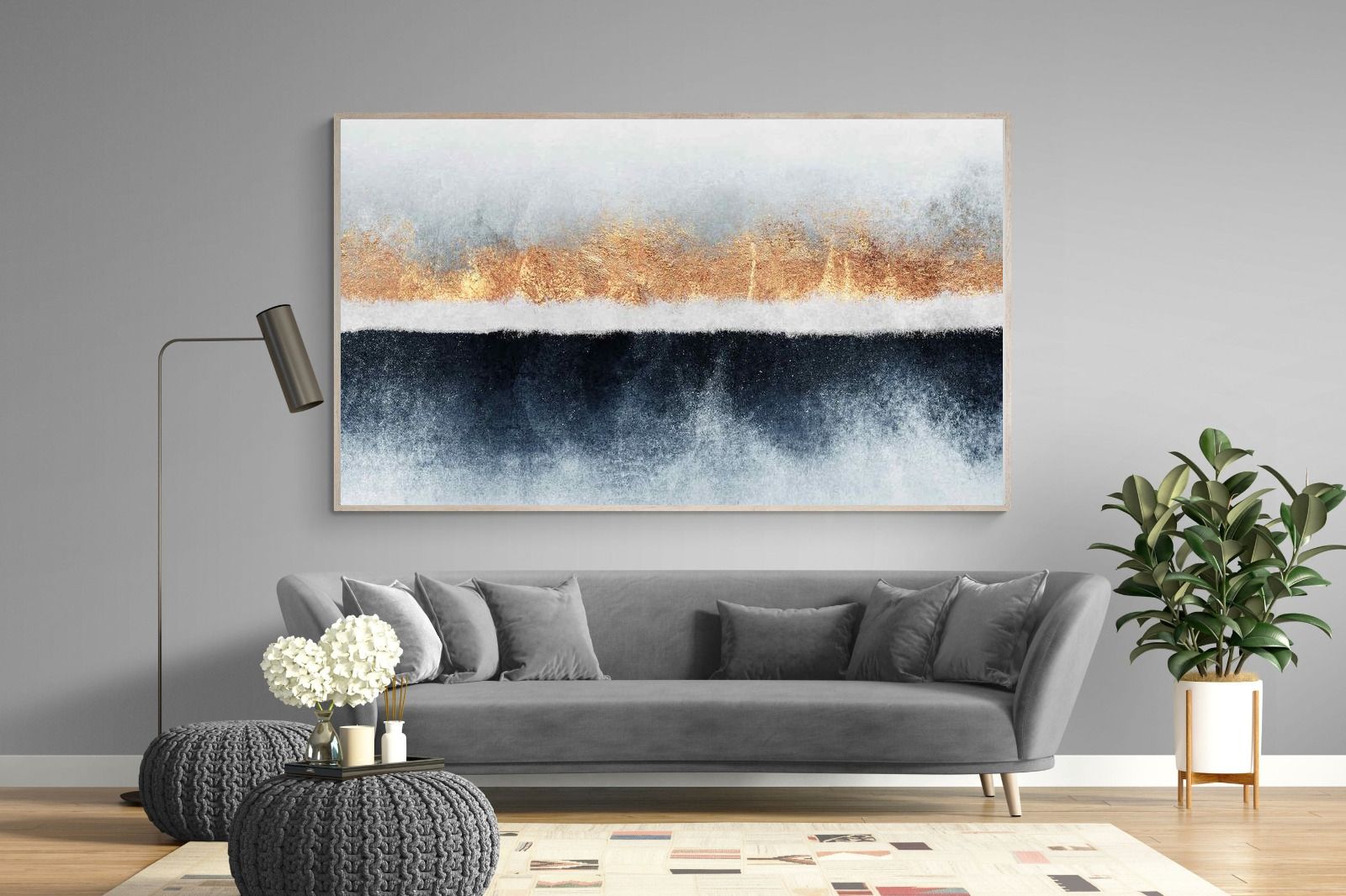 Split Horizon-Wall_Art-220 x 130cm-Mounted Canvas-Wood-Pixalot