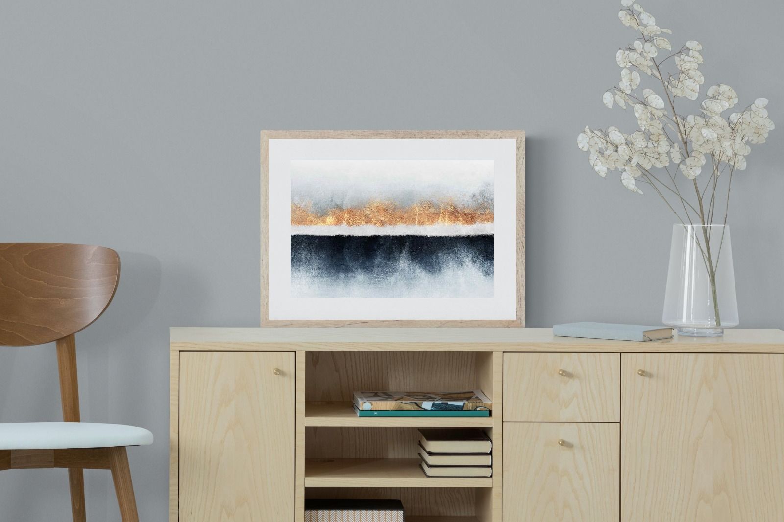 Split Horizon-Wall_Art-60 x 45cm-Framed Print-Wood-Pixalot