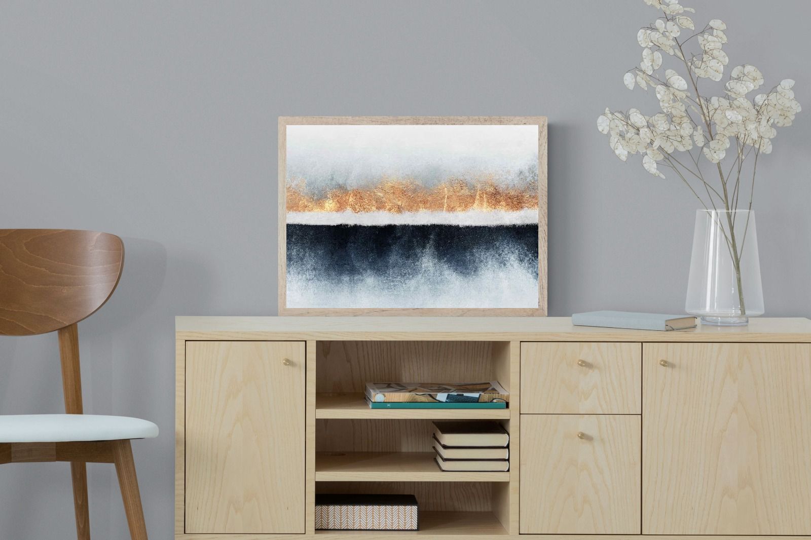 Split Horizon-Wall_Art-60 x 45cm-Mounted Canvas-Wood-Pixalot