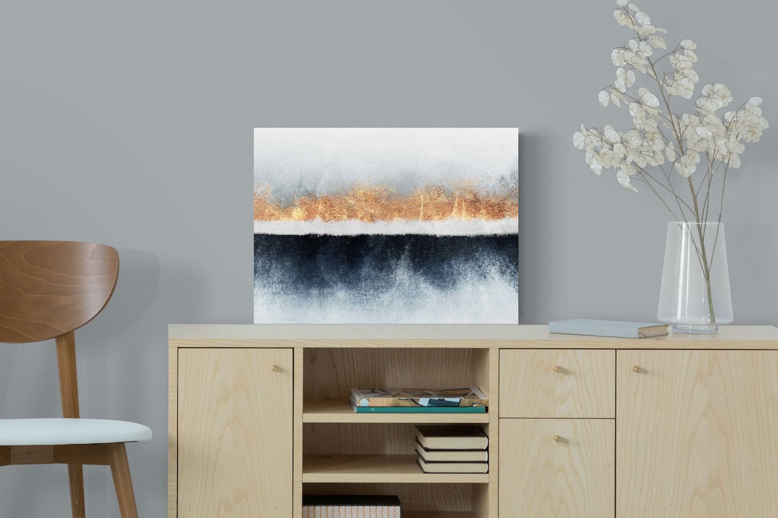 Split Horizon-Wall_Art-60 x 45cm-Mounted Canvas-No Frame-Pixalot