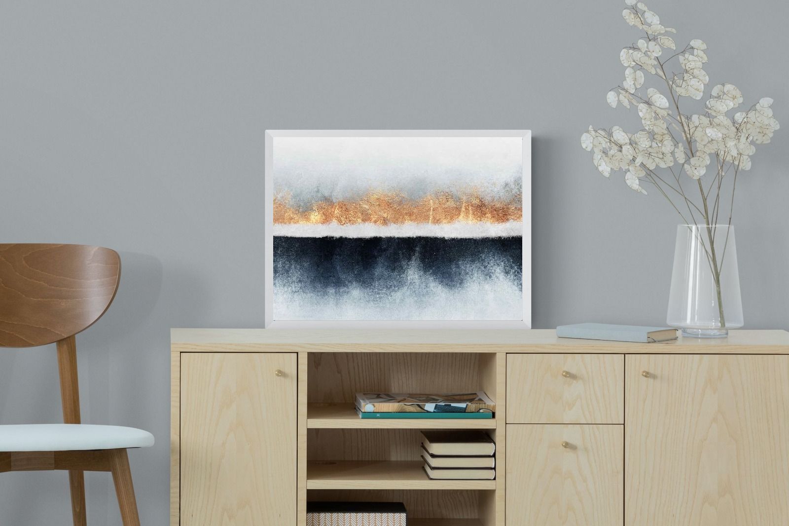 Split Horizon-Wall_Art-60 x 45cm-Mounted Canvas-White-Pixalot