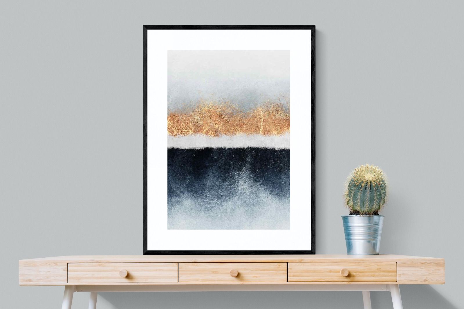 Split Horizon-Wall_Art-75 x 100cm-Framed Print-Black-Pixalot