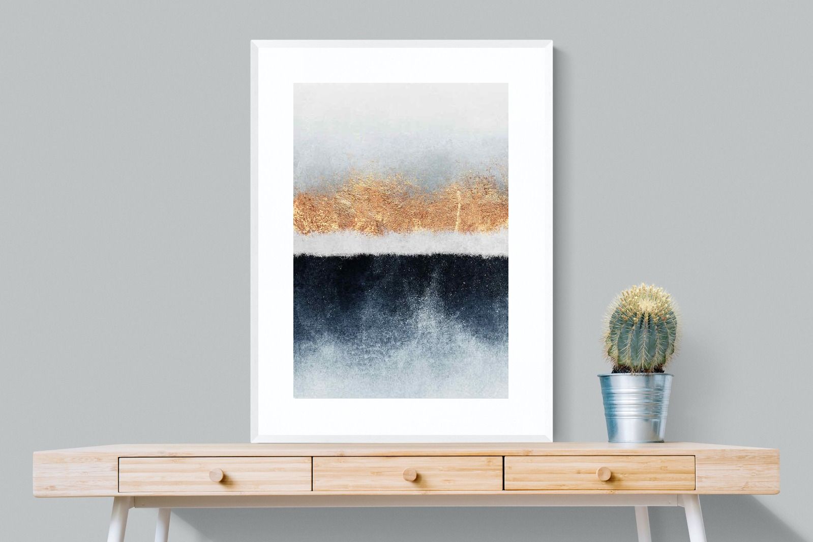 Split Horizon-Wall_Art-75 x 100cm-Framed Print-White-Pixalot