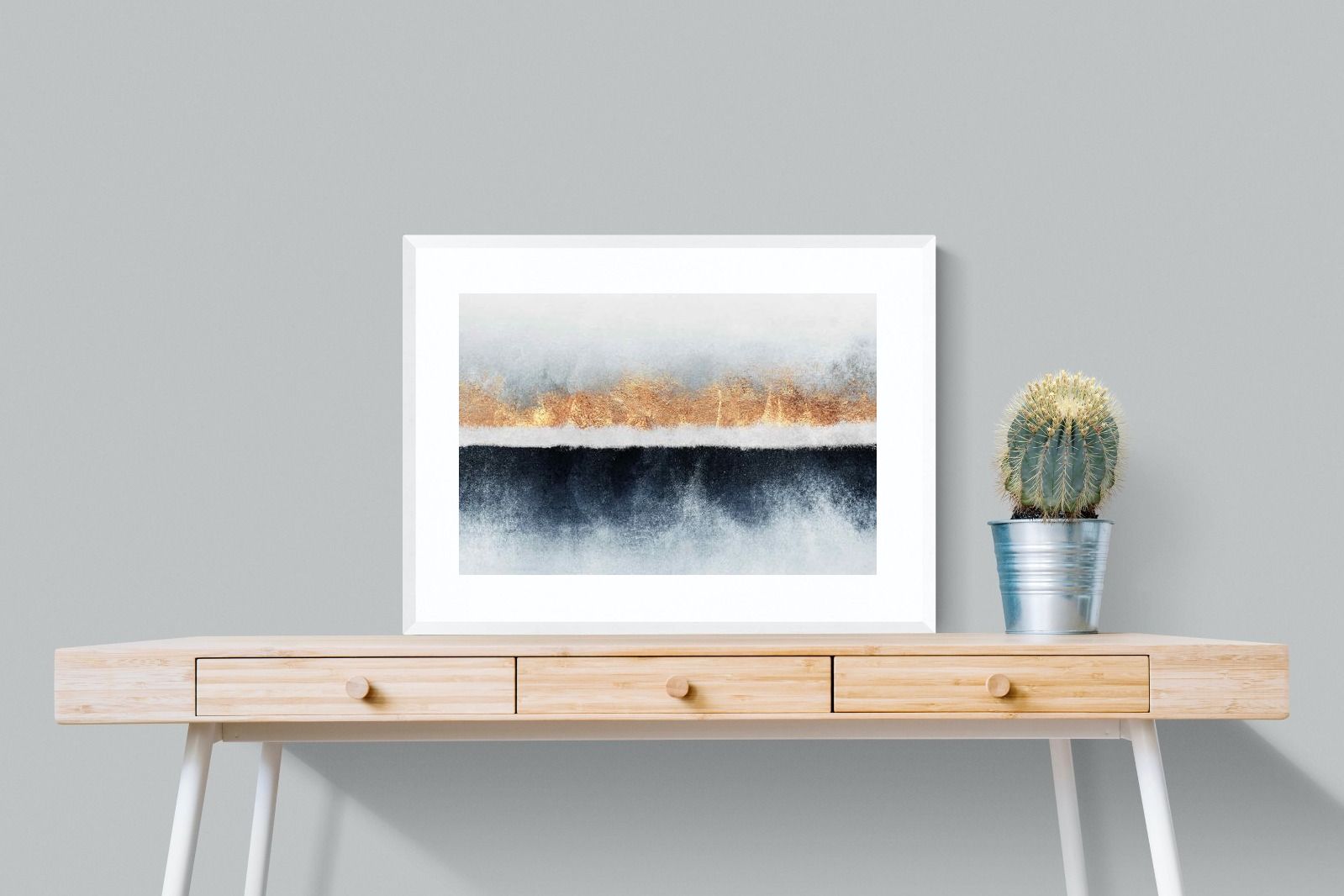 Split Horizon-Wall_Art-80 x 60cm-Framed Print-White-Pixalot