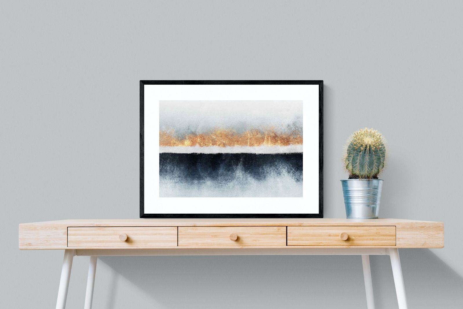 Split Horizon-Wall_Art-80 x 60cm-Framed Print-Black-Pixalot