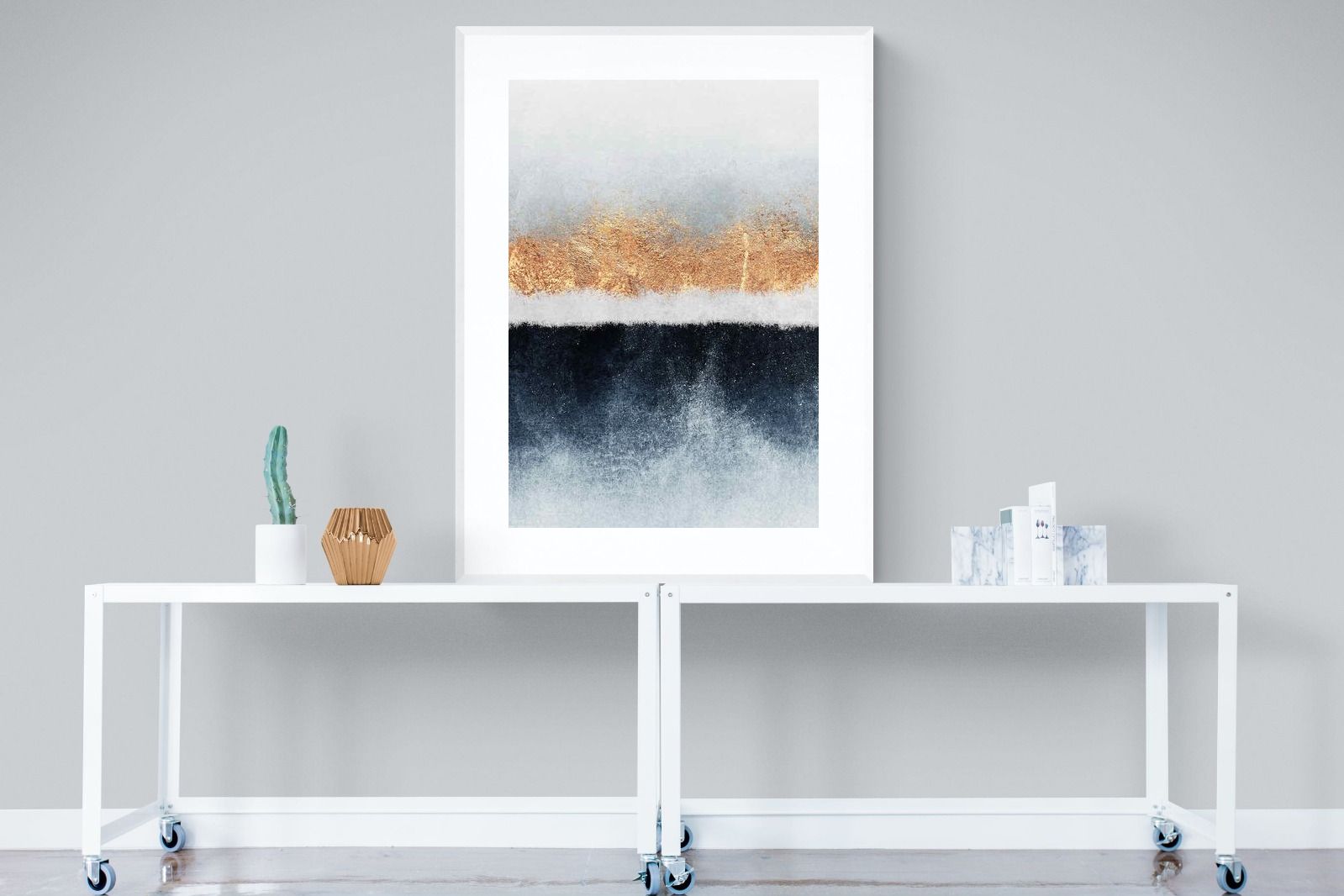Split Horizon-Wall_Art-90 x 120cm-Framed Print-White-Pixalot