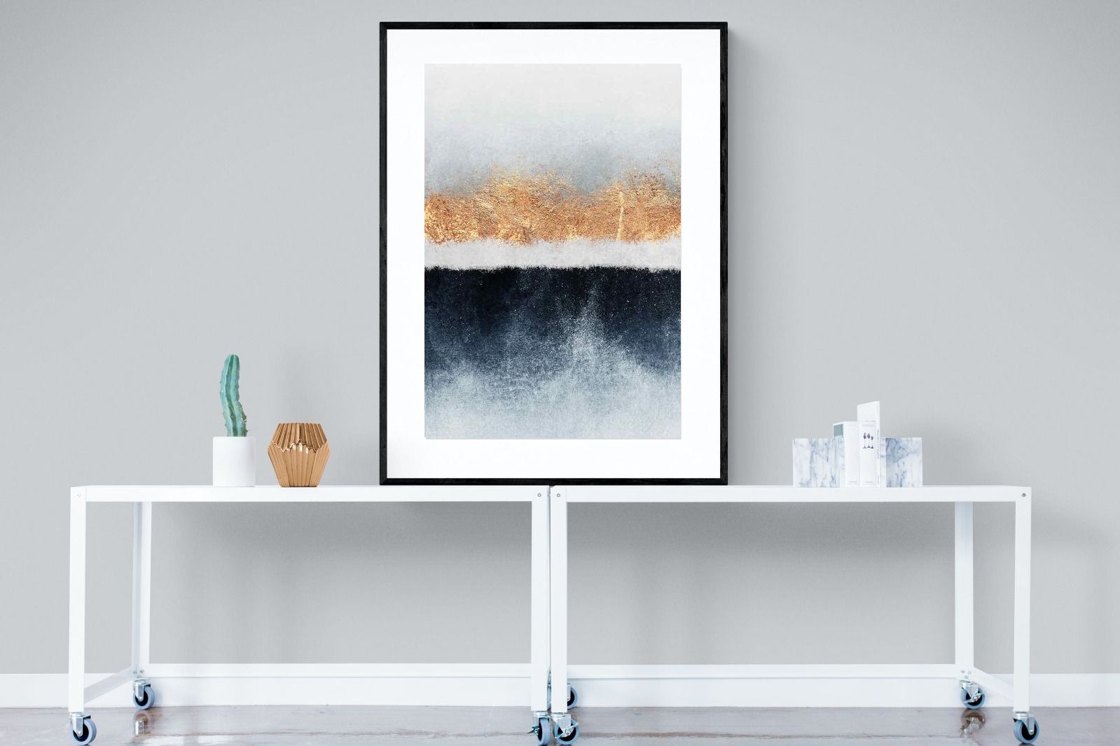 Split Horizon-Wall_Art-90 x 120cm-Framed Print-Black-Pixalot