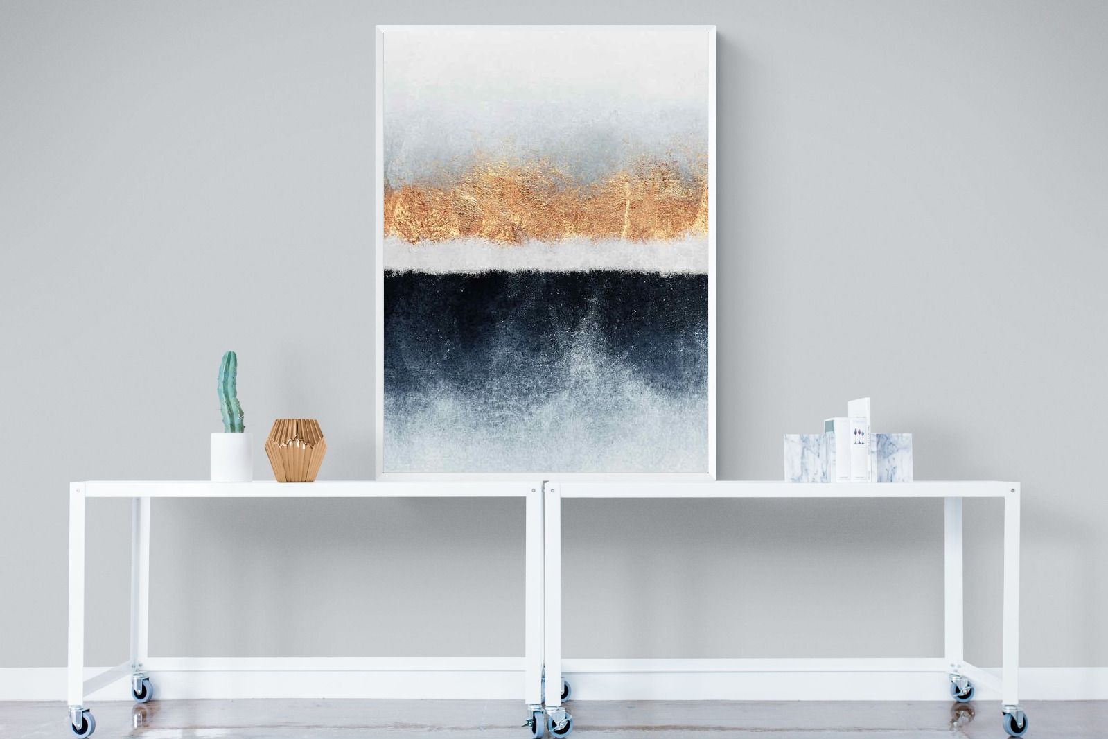 Split Horizon-Wall_Art-90 x 120cm-Mounted Canvas-White-Pixalot