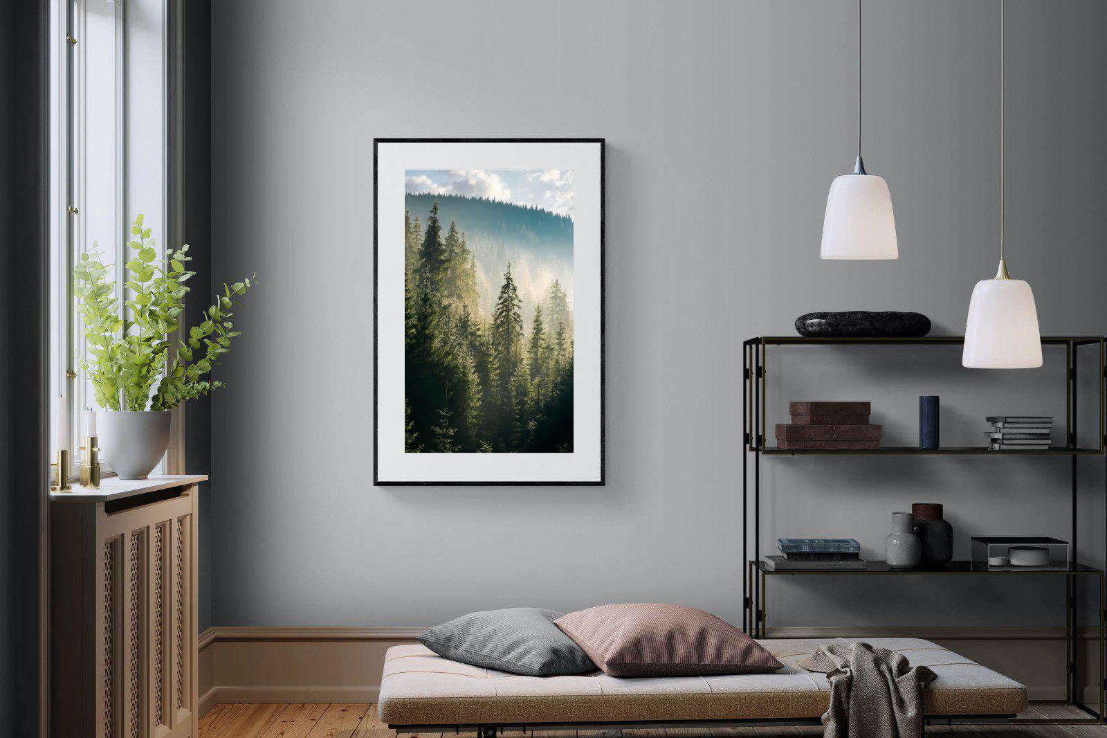 Spruce Forest-Wall_Art-100 x 150cm-Framed Print-Black-Pixalot