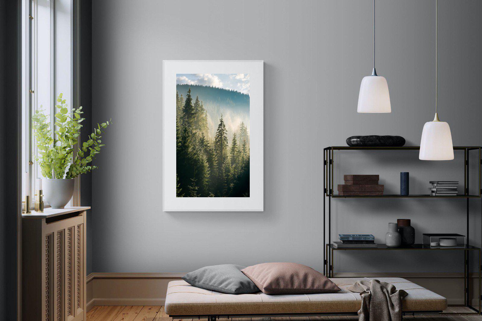 Spruce Forest-Wall_Art-100 x 150cm-Framed Print-White-Pixalot